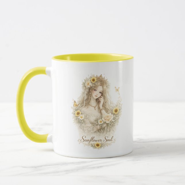 Mug Fleur de l'Âme Tournesol Fille (Gauche)