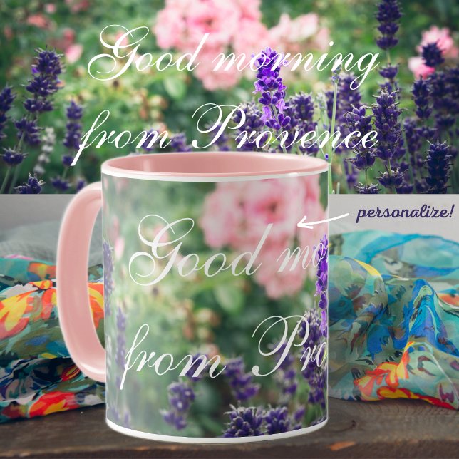 Mug Fleur de lavande et rose du jardin provençal (Créateur téléchargé)