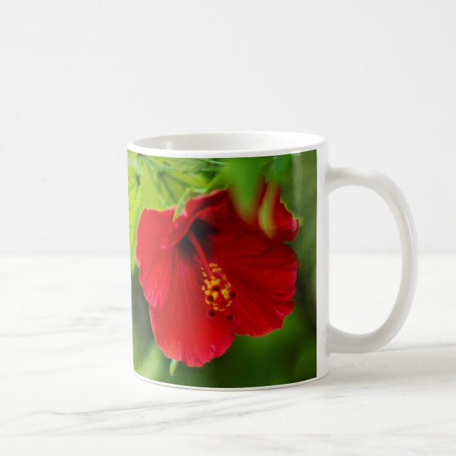 Mug Fleur de l'Hibiscus rouge d'Hawaï (Droite)