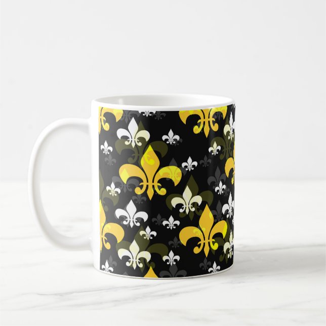 Mug Fleur De Lis Blanc Jaune (Gauche)