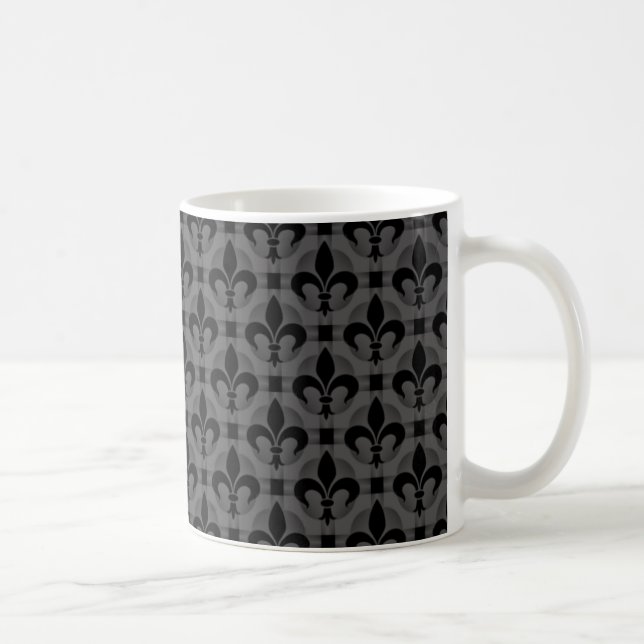 Mug Fleur de lis Mug, gris foncé (Droite)