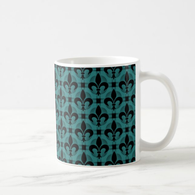 Mug Fleur de lis Mug, Turquoise (Droite)