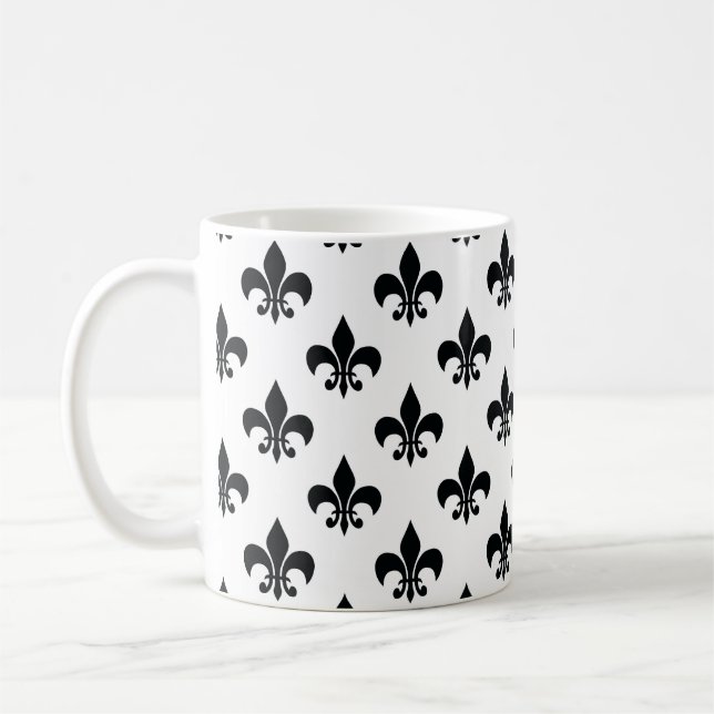 Mug Fleur de lis noir blanc (Gauche)