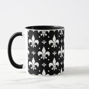 Mug Fleur de lis noir design Motif