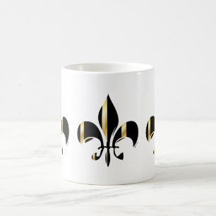 Mug Fleur de Lis noir et or