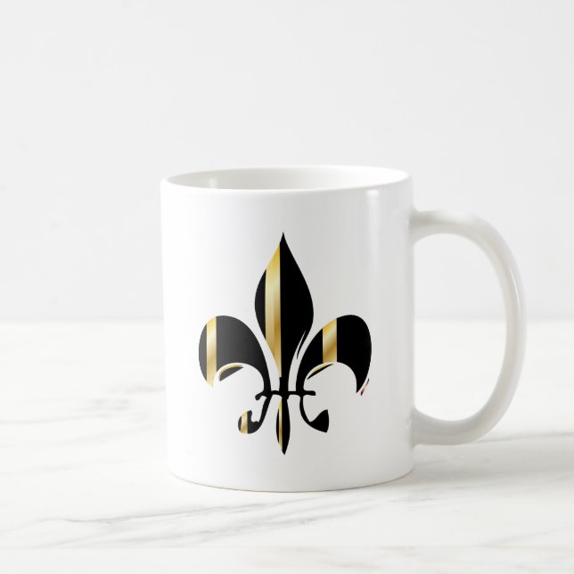 Mug Fleur de Lis noir et or (Droite)