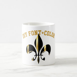 Mug Fleur de Lis/noir/or/DIYfont