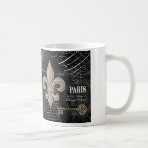 Mug fleur de lis vintage