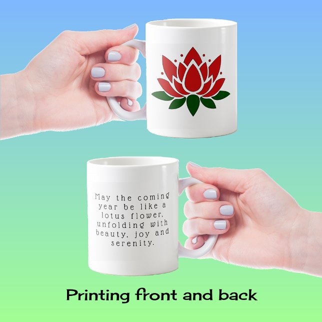 Mug Fleur de lotus affirmation de votre texte (Créateur téléchargé)