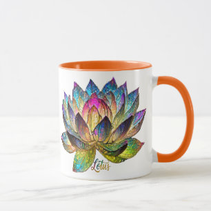 Mug Fleur de Lotus Colorée en Verre Coloré
