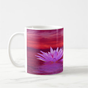 Mug Fleur de Lotus élégante au coucher du soleil sur l