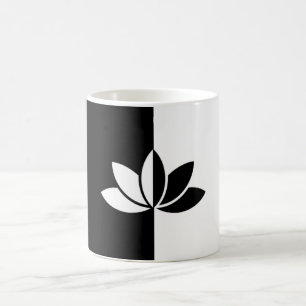 Mug Fleur de lotus noir et blanc