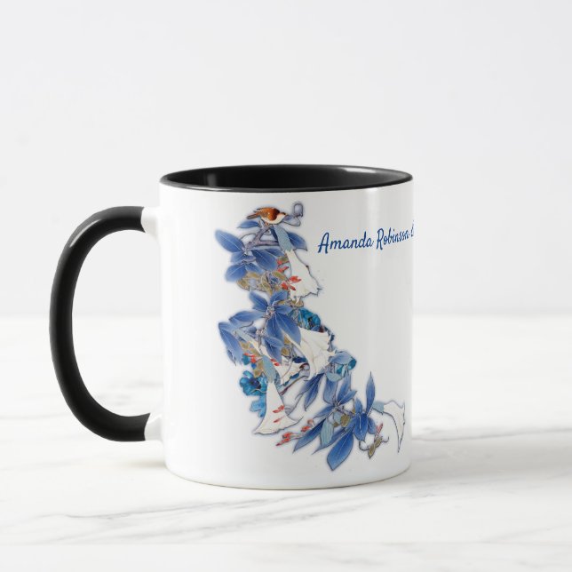 Mug Fleur de lune d'aquarelle blanche (Gauche)
