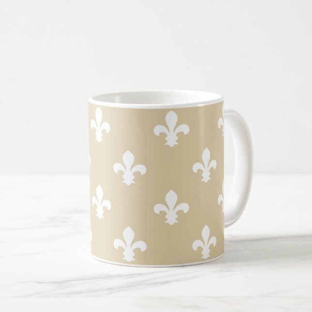 Mug Fleur de Lys neutre ivoire (Devant droit)