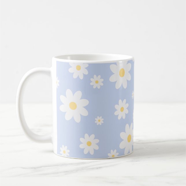 Mug Fleur de marguerite blanche classique (Gauche)