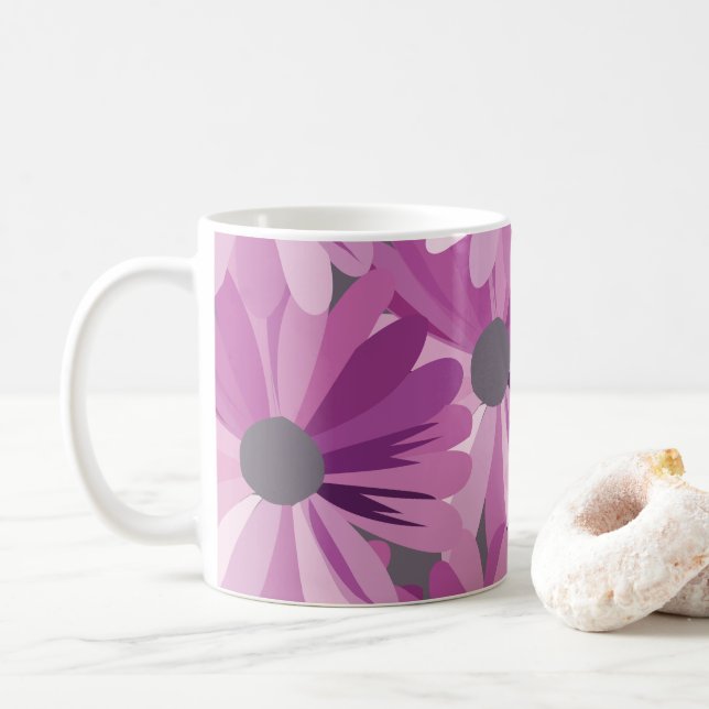 Mug Fleur de marguerite florale (Avec donut)