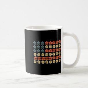 Mug Fleur de marguerite patriotique rétro Drapeau amér