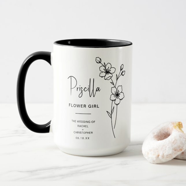 Mug Fleur de mars | Fleur de naissance en fleurs de ce (Avec donut)