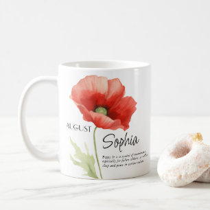 Mug Fleur de mois de naissance août Personnalisée