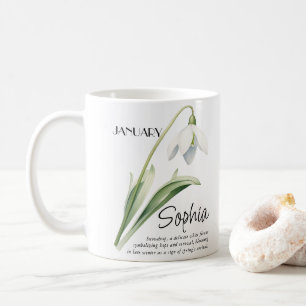 Mug Fleur de mois de naissance personnalisée de janvie