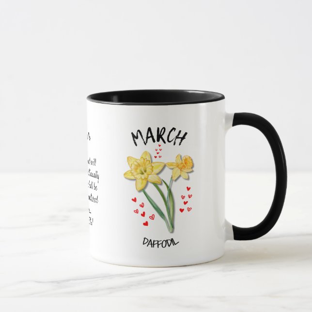 Mug Fleur de mois de naissance personnalisée MARS Jonq (Droite)