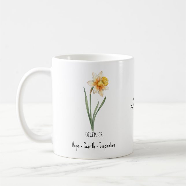 Mug Fleur de Naissance de Décembre – Narcisse (Gauche)