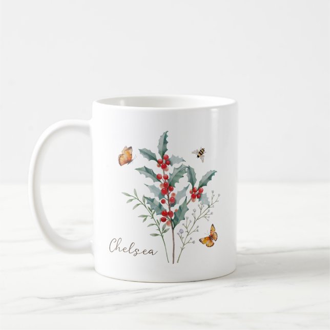 Mug Fleur de naissance de houx (Gauche)