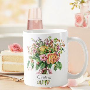 Mug Fleur de Naissance de Juin Roses et Chèvrefe