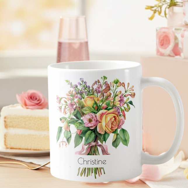 Mug Fleur de Naissance de Juin | Roses et Chèvrefe (Créateur téléchargé)