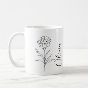Mug Fleur de naissance de l'oeillet de janvier personn