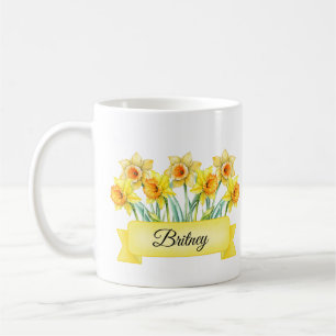 Mug Fleur de naissance de mars Boug de jonquille perso