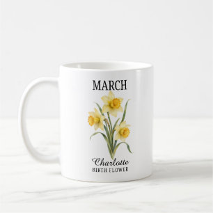 Mug Fleur de naissance de mars Jonquille