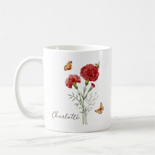 Mug Fleur de naissance du mois de l'œillet