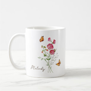 Mug Fleur de naissance du mois du Pois de senteur