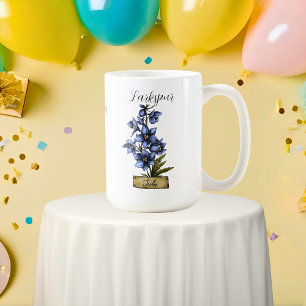 Mug Fleur de naissance JUILLET Anniversaire Larkspur