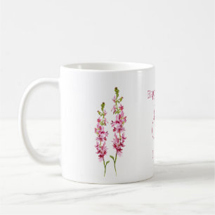 Mug Fleur de naissance juillet Larkspur Aquarelle Flor