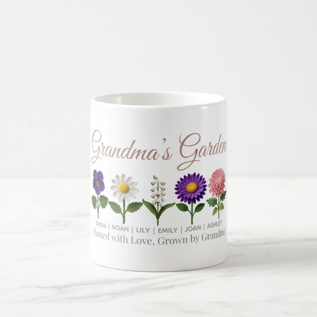 Mug Fleur de naissance personnalisée au crochet de gra (Centre)