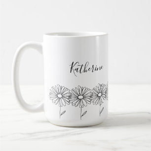 Mug Fleur de naissance personnalisée avril daisy