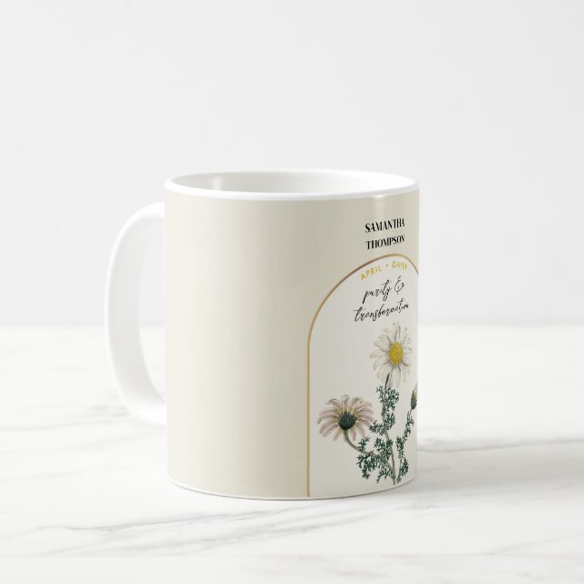 Mug Fleur de naissance personnalisée Mois Avril Faisce (Devant gauche)