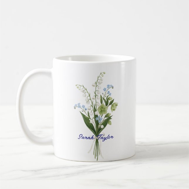 Mug Fleur de Naissance Personnalisée Muguet (Gauche)