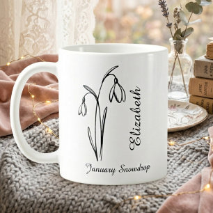 Mug Fleur de neige de janvier personnalisée pour anniv