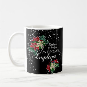 Mug Fleur de Noël pour appréciation des employés Noir