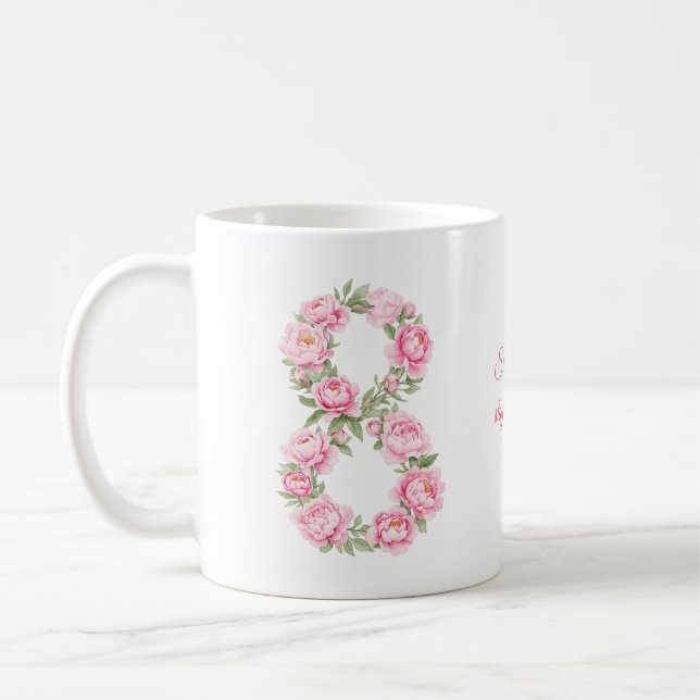 Mug Fleur de Paeonies pour la Journée des Femmes le 8  (Gauche)