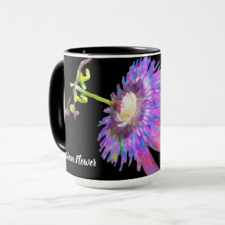 Mug Fleur de passion peinte en violet
