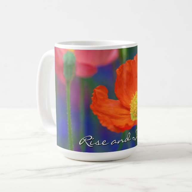Mug Fleur de pavot orange vibrant (Devant gauche)