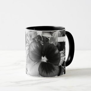 Mug Fleur de Pensée Monochrome Artistique de la Nature