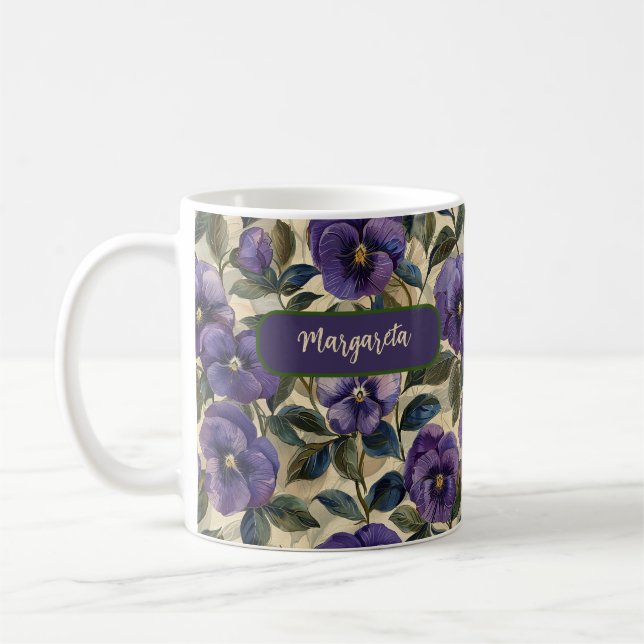 Mug Fleur de Pensée Violette  (Gauche)
