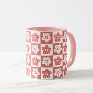 Mug Fleur de point rouge blanc