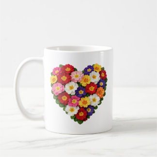 Mug Fleur de primevère en forme de cœur, fleur de nais