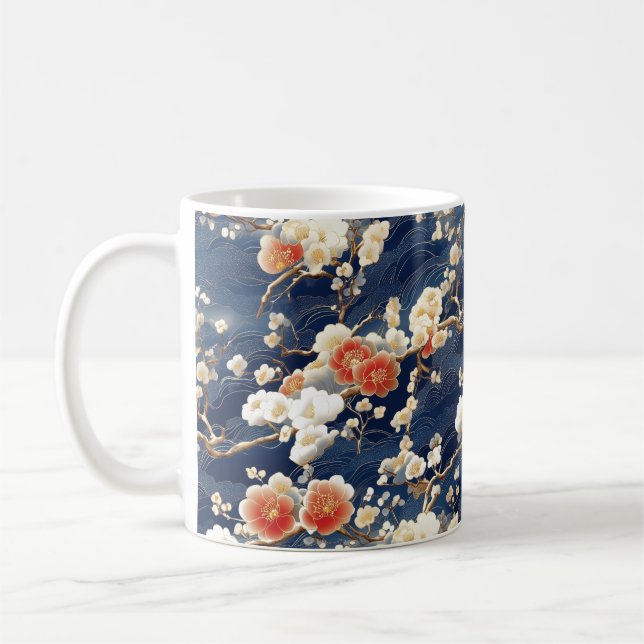 Mug Fleur de prune rouge et blanche (Gauche)